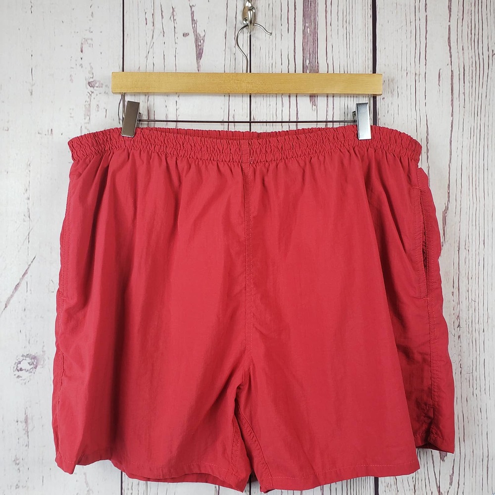 Beach Gear Swim Shorts Mens Size Xl Pull On Stretch Waist Nylon Red